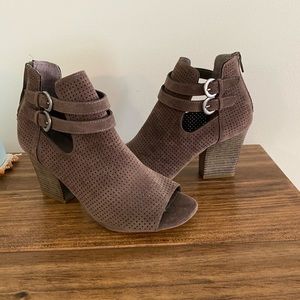 Brown suede ankle boots